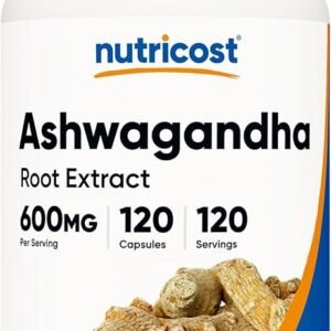 Nutricost Ashwagandha 1300mg – High-Potency Herbal Supplement for Stress & Mood Support (120 Capsules)