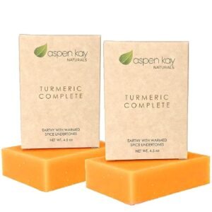 Organic Turmeric Soap Bar for Glowing Skin - Natural Anti-Acne & Brightening Face & Body Soap (4.25 oz)