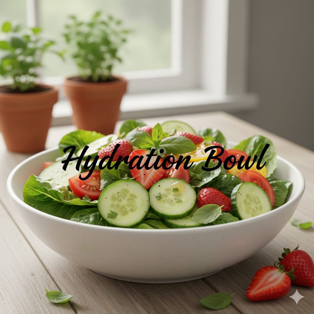 Hydration hacks in a bowl: a water-rich salad with cucumber and strawberries