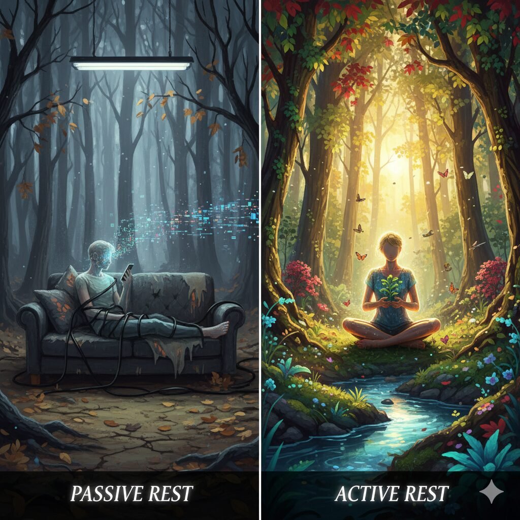 Woman performing gentle restorative yoga on a mat